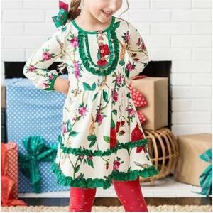 Matilda Jane Make Believe Woodland Wonders Dress Girls 4 Long Sleeve Christmas